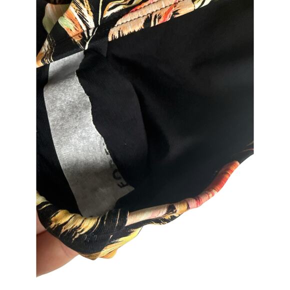 Sunsets Escape Retro Retreat Black Tropical Floral Print Foldover Bikini Bottoms - Picture 7 of 10